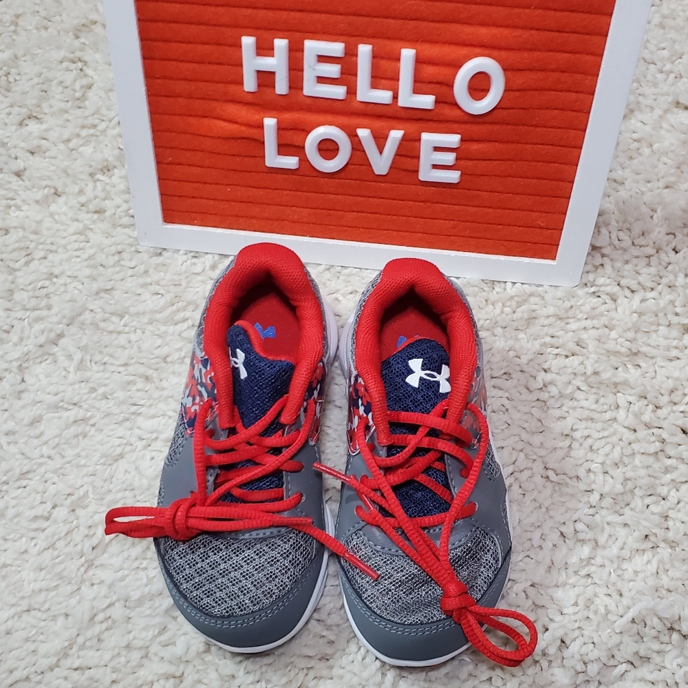 Under Armour Toddler Sneakers Red/Gray Size 6K NWOB